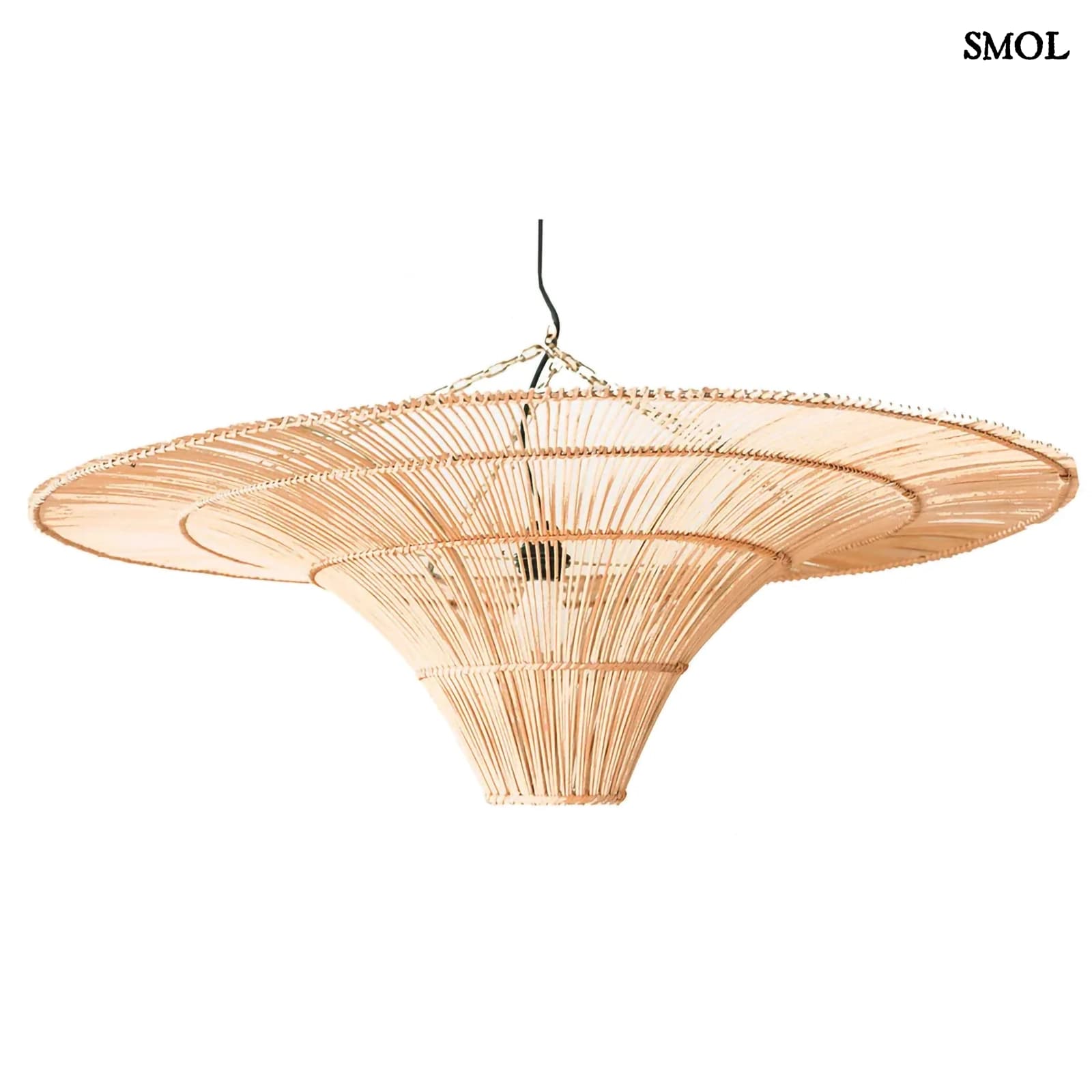 Rattan függőlámpa – Natúr XXL | SKY | SMOL - fehér háttérrel