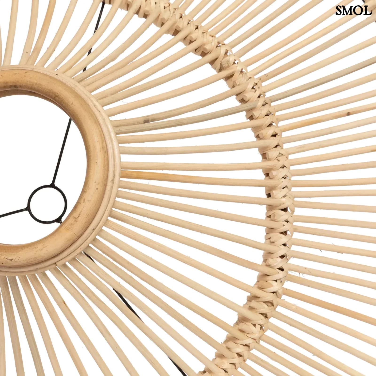 Rattan függőlámpa – Natúr XXL | SKY | SMOL - alulról, nagyítva