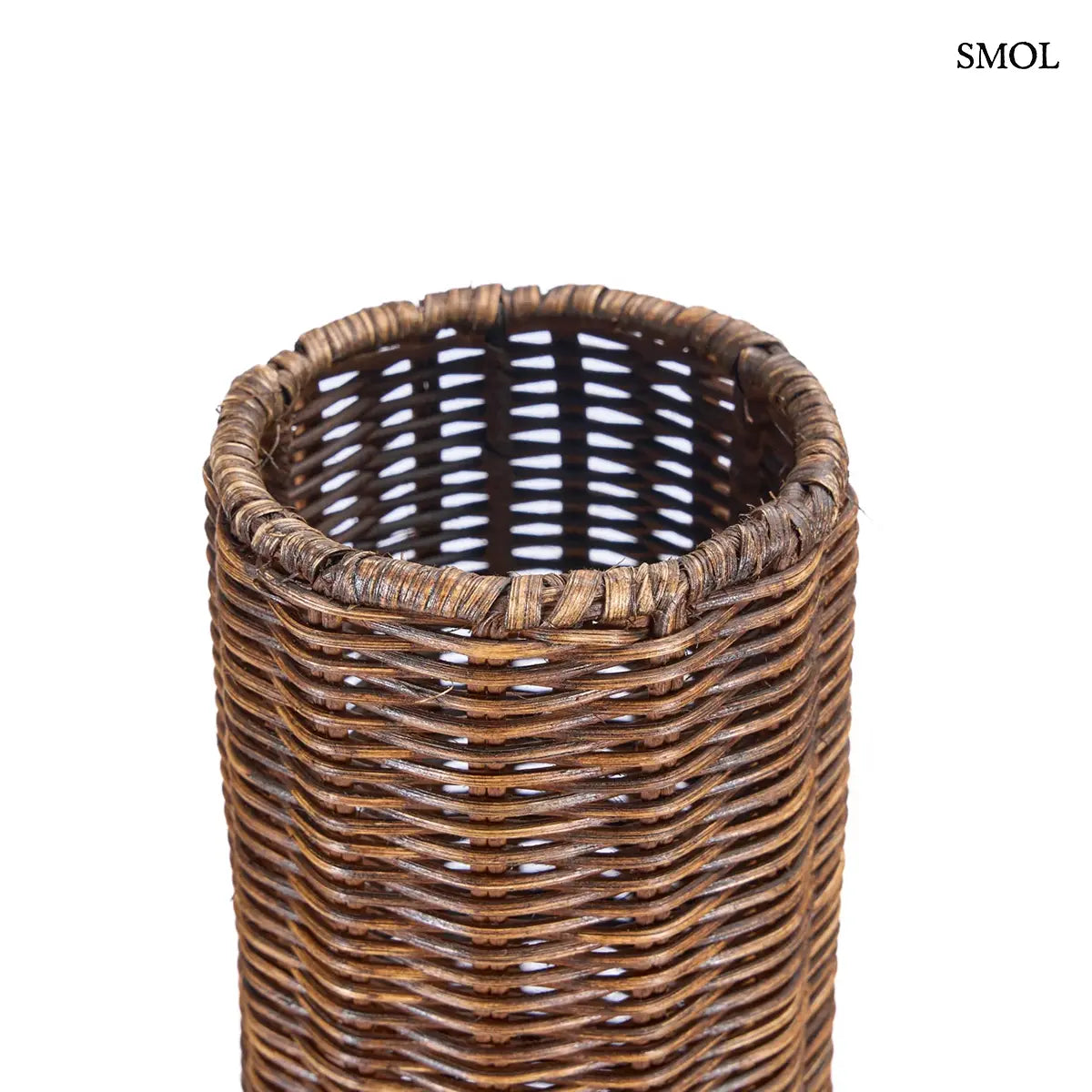 Rattan függőlámpabúra – amfóra forma, sötét dió, XXL méretben, felülről