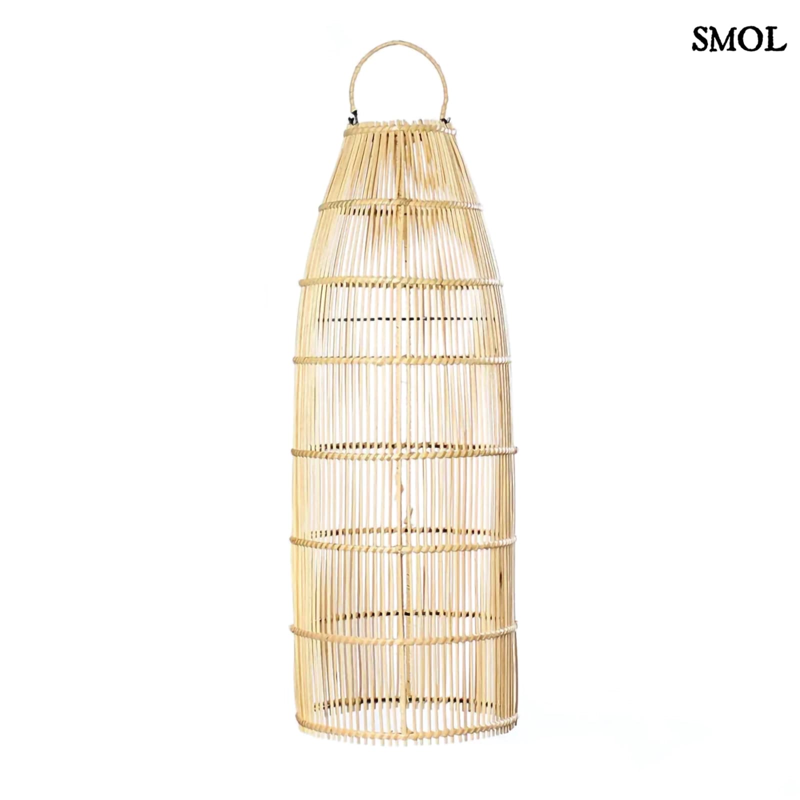 Rattan függőlámpaernyő, 62 cm | FISH TRAP | SMOL - állólámpaként