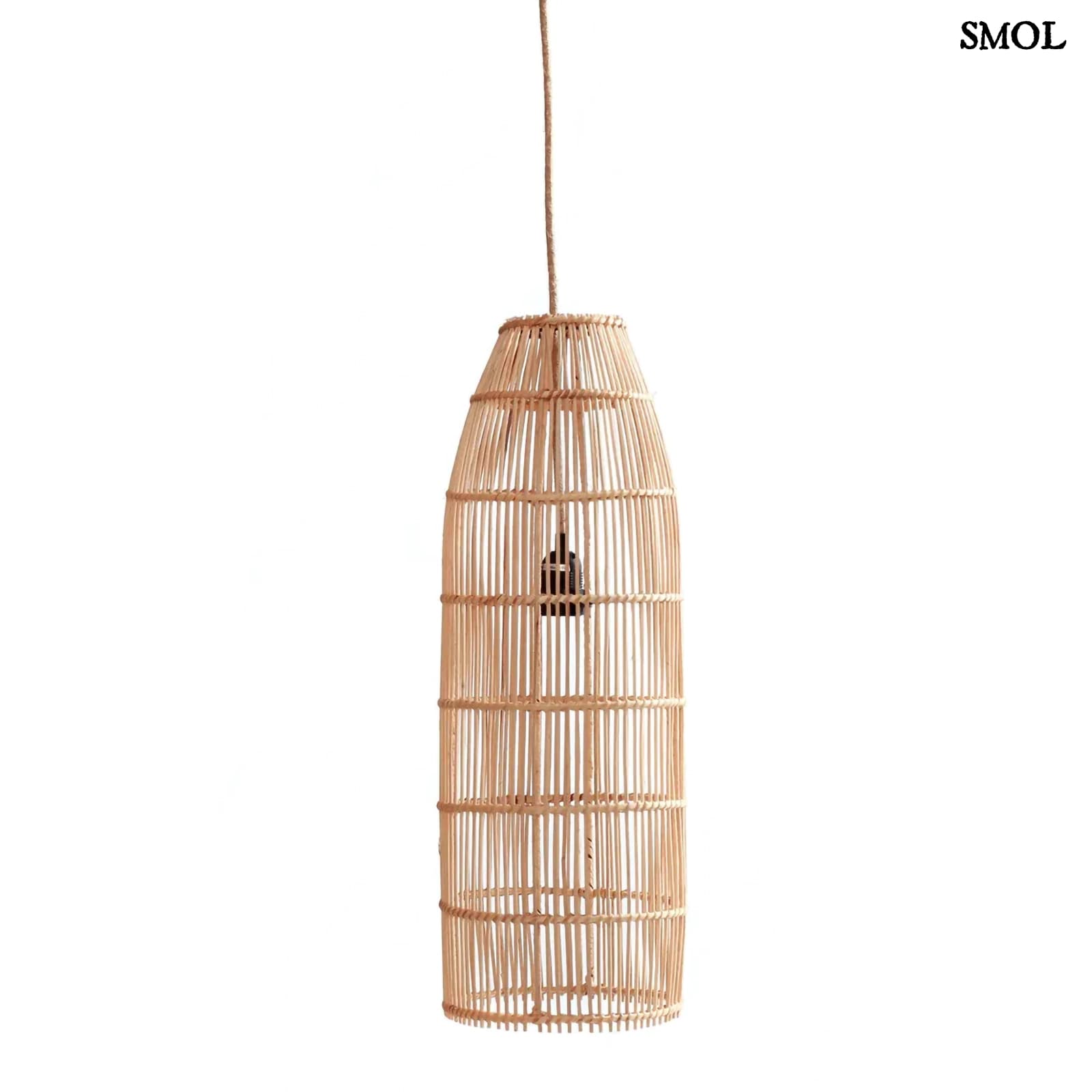 Rattan függőlámpaernyő, 62 cm | FISH TRAP | SMOL - fehér háttérrel