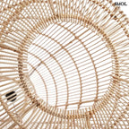 rattan függőlámpaernyő természetes rattanból, henger alakú kialakítással alulról