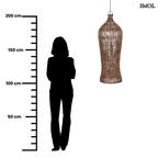 Rattan függőlámpaernyő Tower XL, sötét dió, kézzel szőtt, méretarányosan