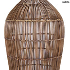 Rattan függőlámpaernyő Tower XL, sötét dió, kézzel szőtt oldalról