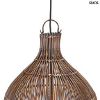 Rattan függőlámpaernyő Tower XL, sötét dió, kézzel szőtt, felső rész nagyítva