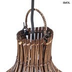 Rattan függőlámpaernyő Tower XL, sötét dió, kézzel szőtt, akasztó nagyítva