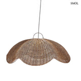 Dunkelbrauner Rattan-Pendellampenschirm, Wellenform, L | WAVE