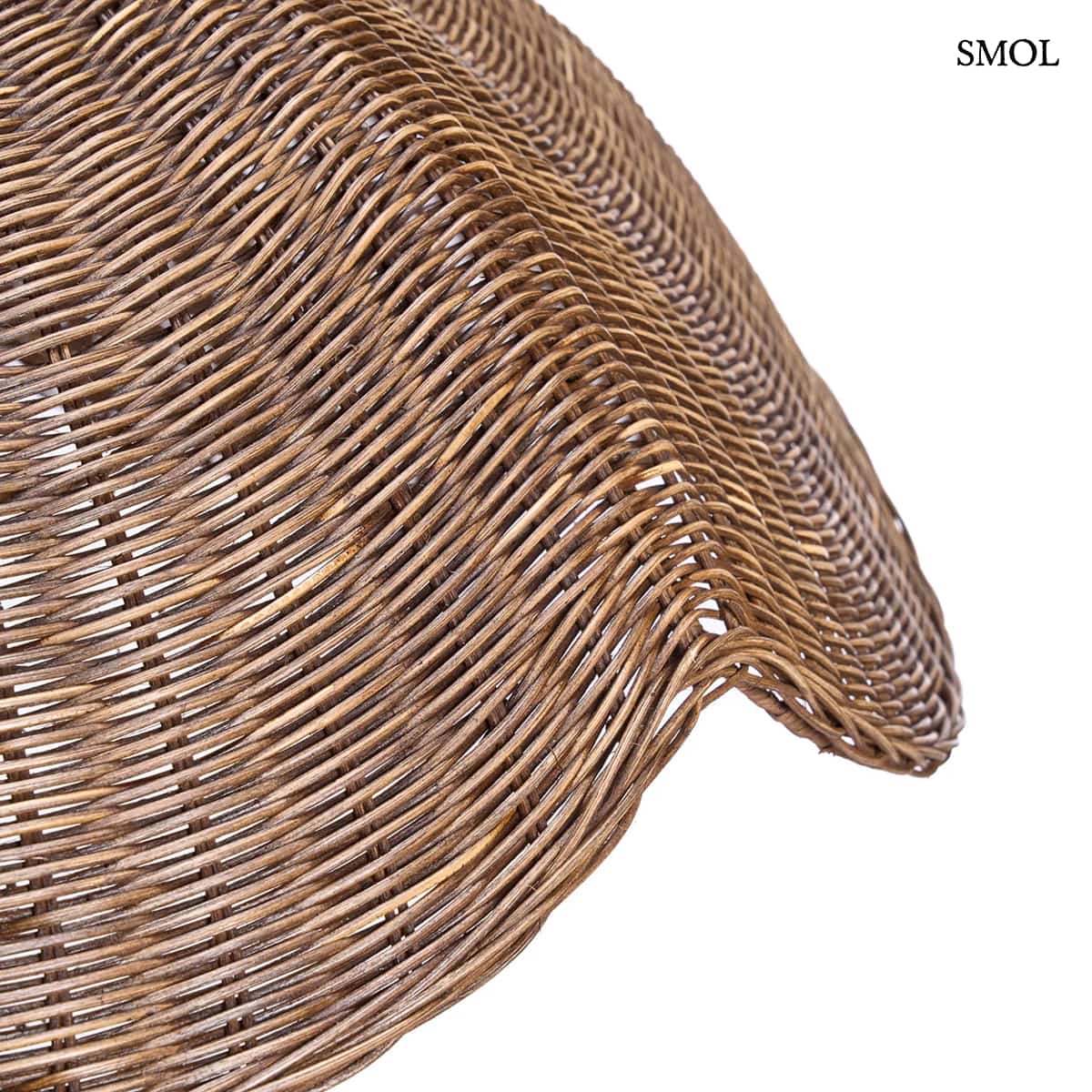 Sötét dió rattan függőlámpabúra hullám formában, 103×40 cm, hullám nagyítva