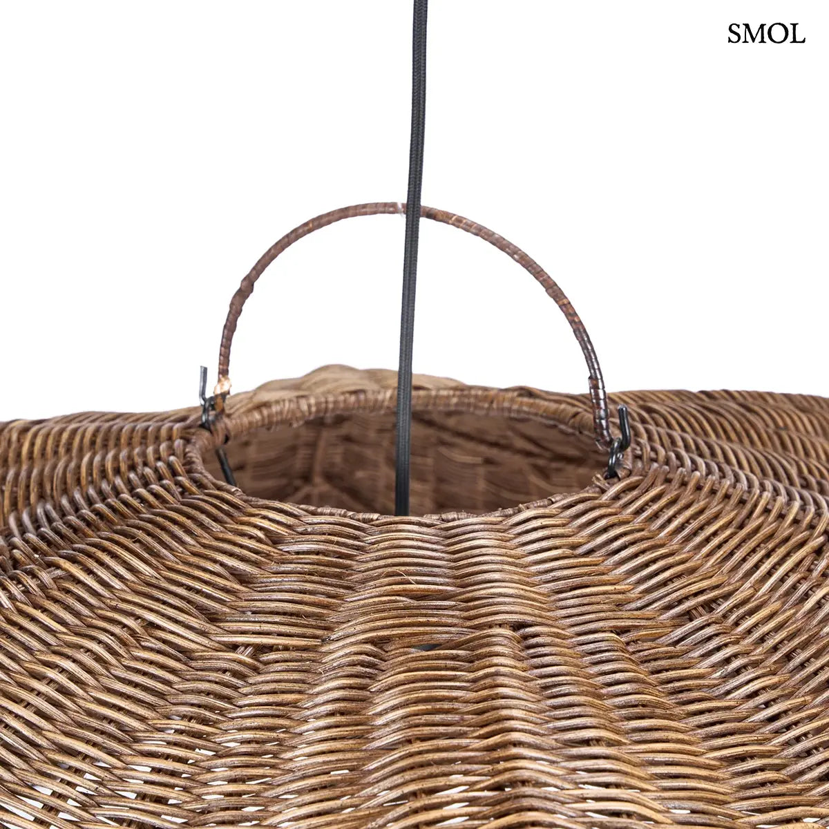 Sötét dió rattan függőlámpabúra hullám formában, 103×40 cm, akasztó nagyítva