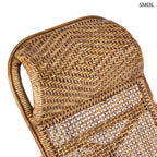 Ergonomikus kialakítású sötét dió rattan pihenőfotel, fejtámla szemből