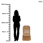 Ergonomikus kialakítású sötét dió rattan pihenőfotel, méretarányosan