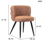 SAFIYA TERRACOTTA, 2 db kárpitozott étkezőszék - smol.hu  - méretekkel