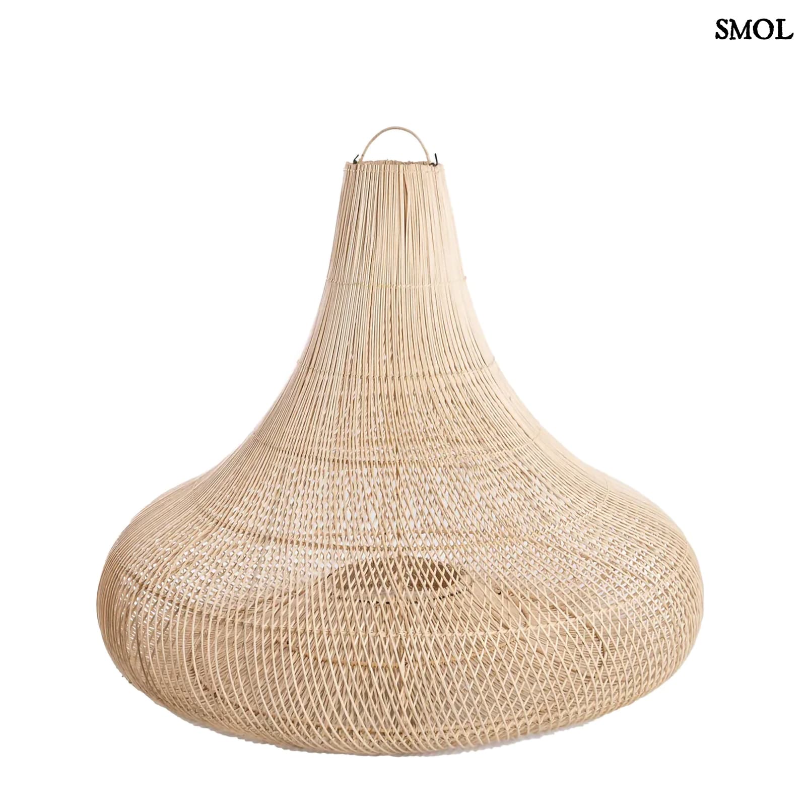 SHALA, nagyméretű rattan függőlámpaernyő, ⌀77 cm - smol.hu - fehér háttérrel