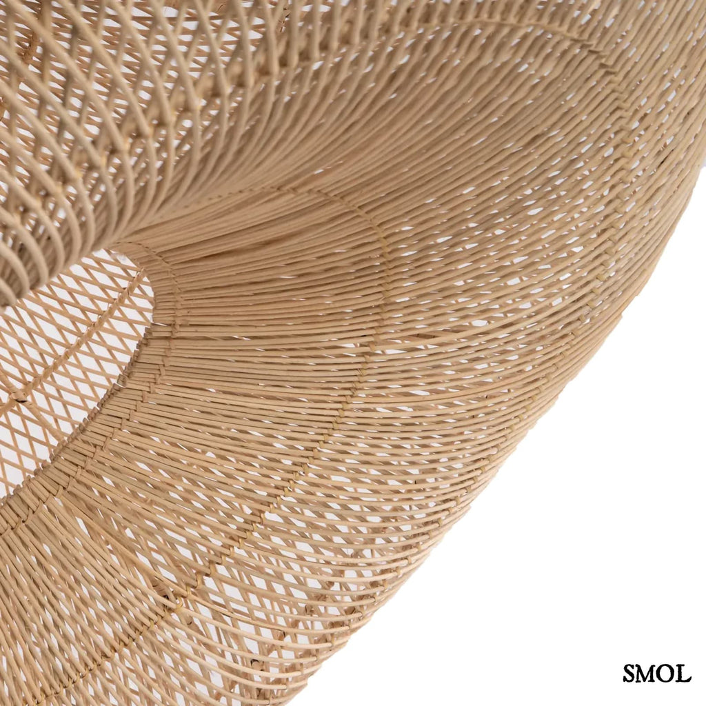 SHALA, nagyméretű rattan függőlámpaernyő, ⌀77 cm - smol.hu - ferdén, alulról
