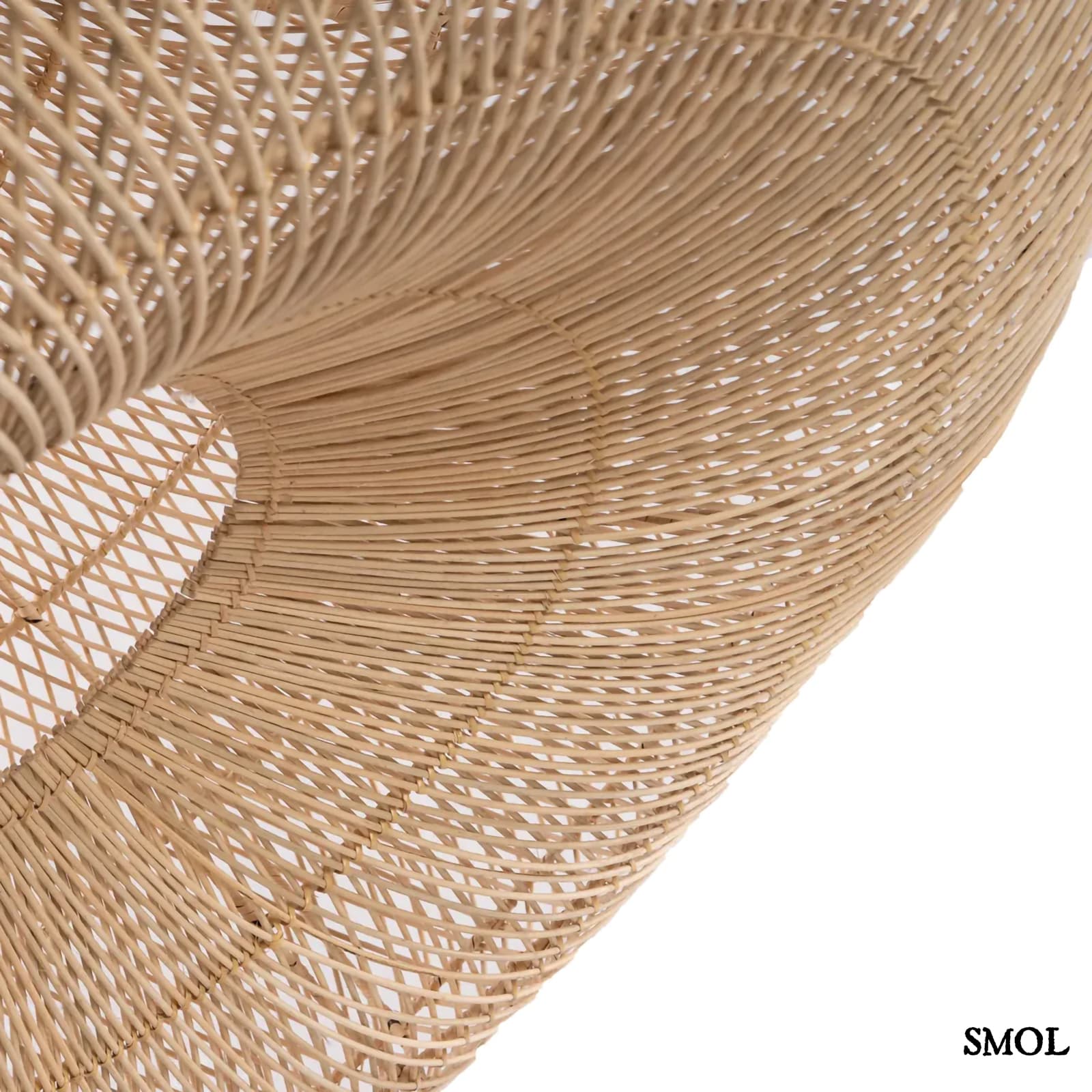 SHALA, nagyméretű rattan függőlámpaernyő, ⌀77 cm - smol.hu - ferdén, alulról