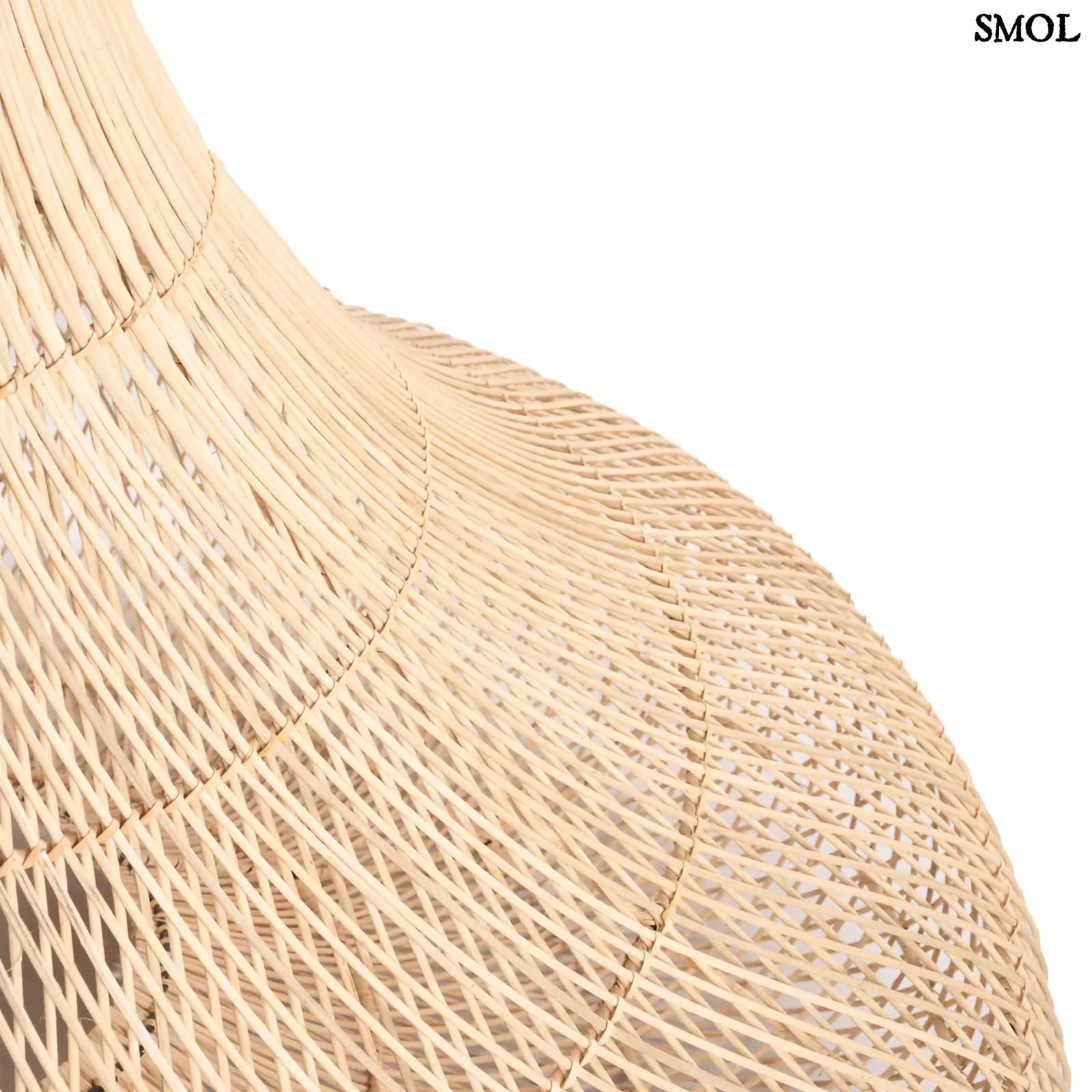 SHALA, nagyméretű rattan függőlámpaernyő, ⌀77 cm - smol.hu - felülről, nagyítva