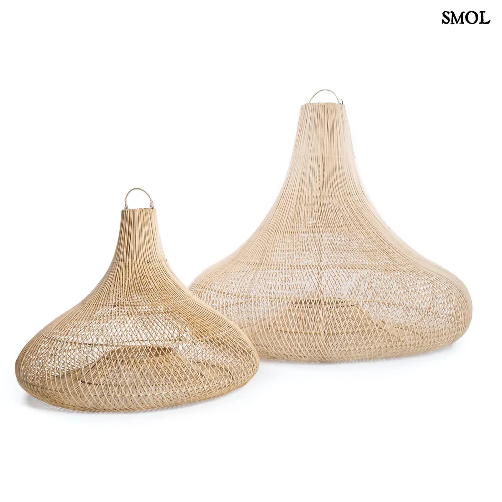 SHALA, nagyméretű rattan függőlámpaernyő, ⌀77 cm - smol.hu - két méretben