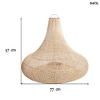 SHALA, nagyméretű rattan függőlámpaernyő, ⌀77 cm - smol.hu - méretekkel