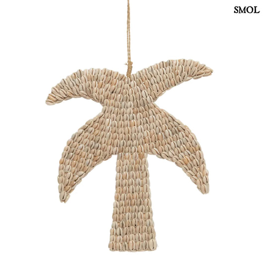 SHELL PALM, pálmafa formájú, kagylós függődísz, 20 cm - smol.hu - fehér háttérrel