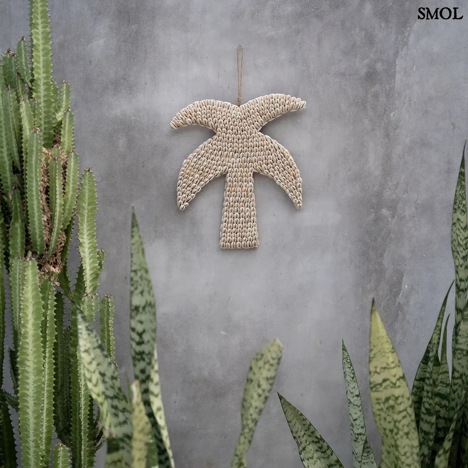 SHELL PALM, pálmafa formájú, kagylós függődísz, 20 cm - smol.hu - kertben, falon növényekkel