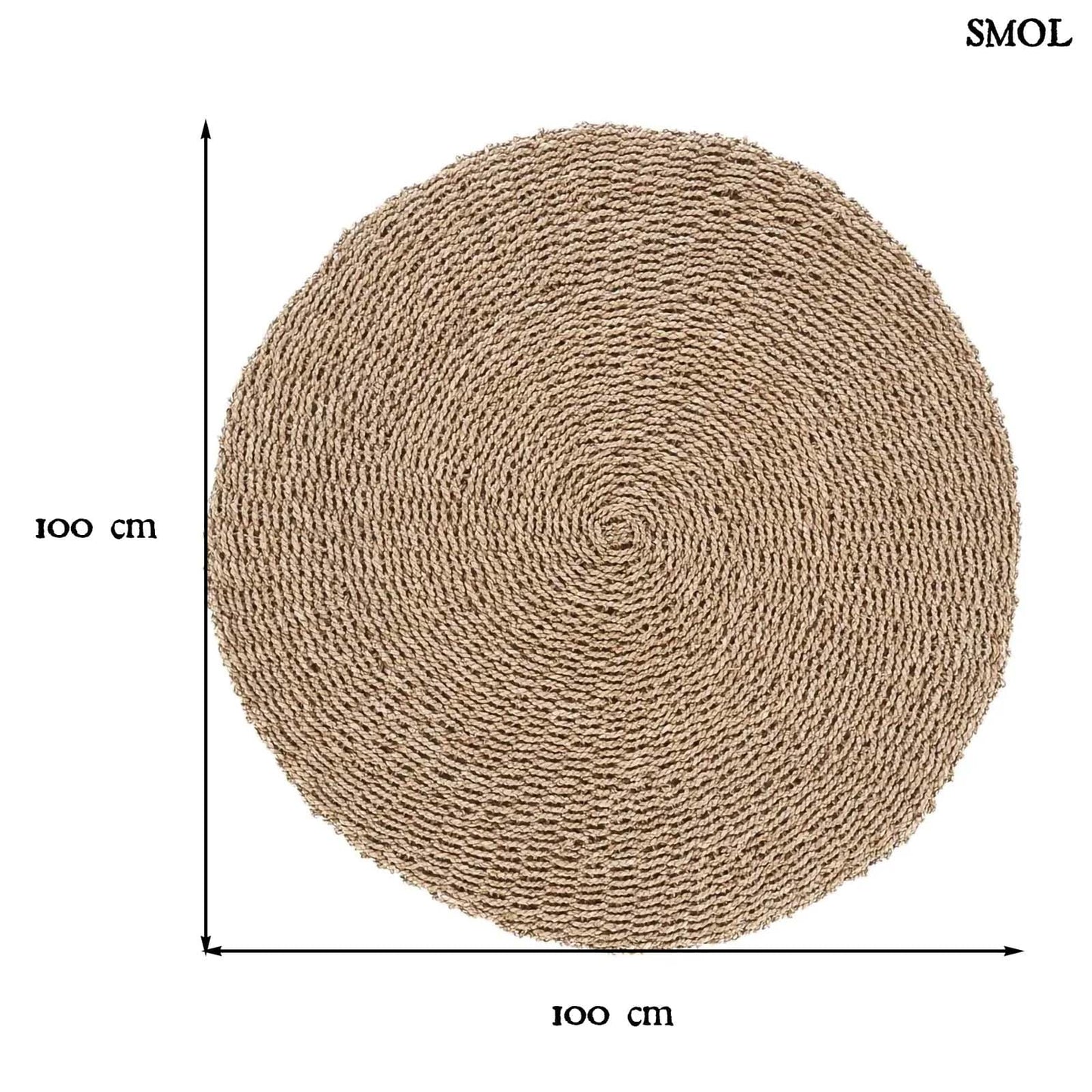 SIZALI, természetes szizál szőnyeg, ⌀100 cm - smol.hu