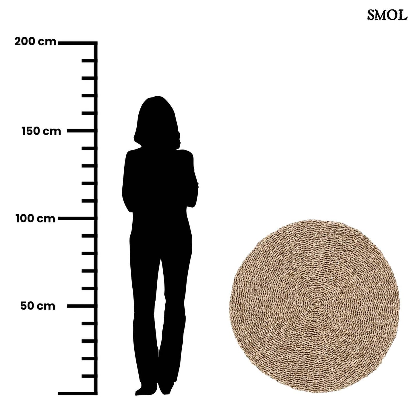 SIZALI, természetes szizál szőnyeg, ⌀100 cm - smol.hu