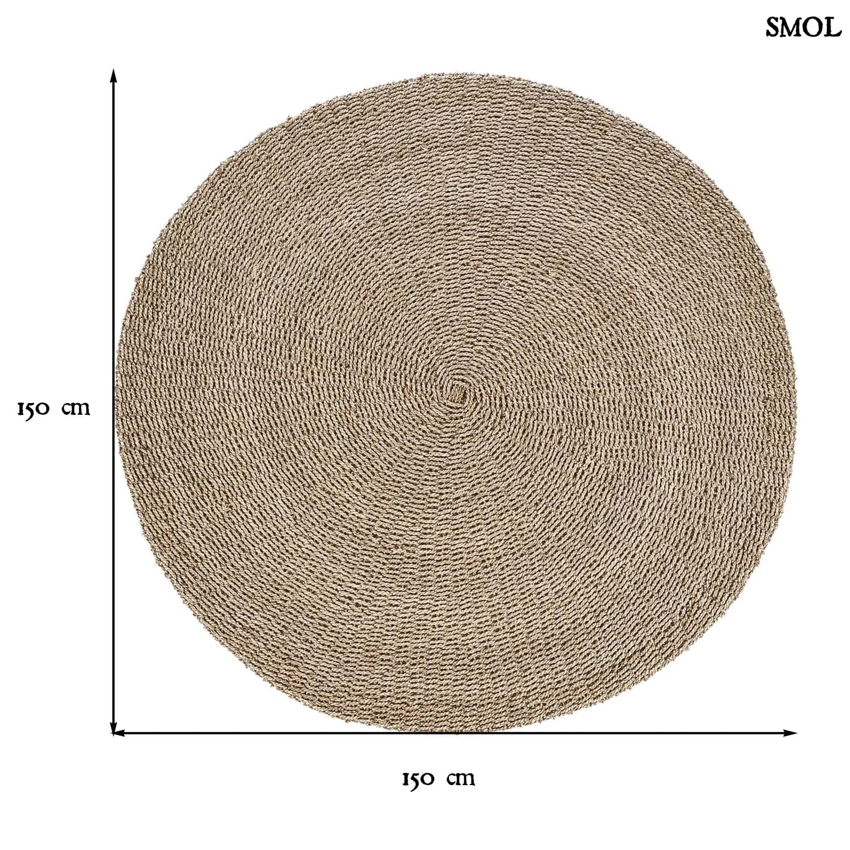 SIZALI, természetes szizál szőnyeg, ⌀150 cm - smol.hu
