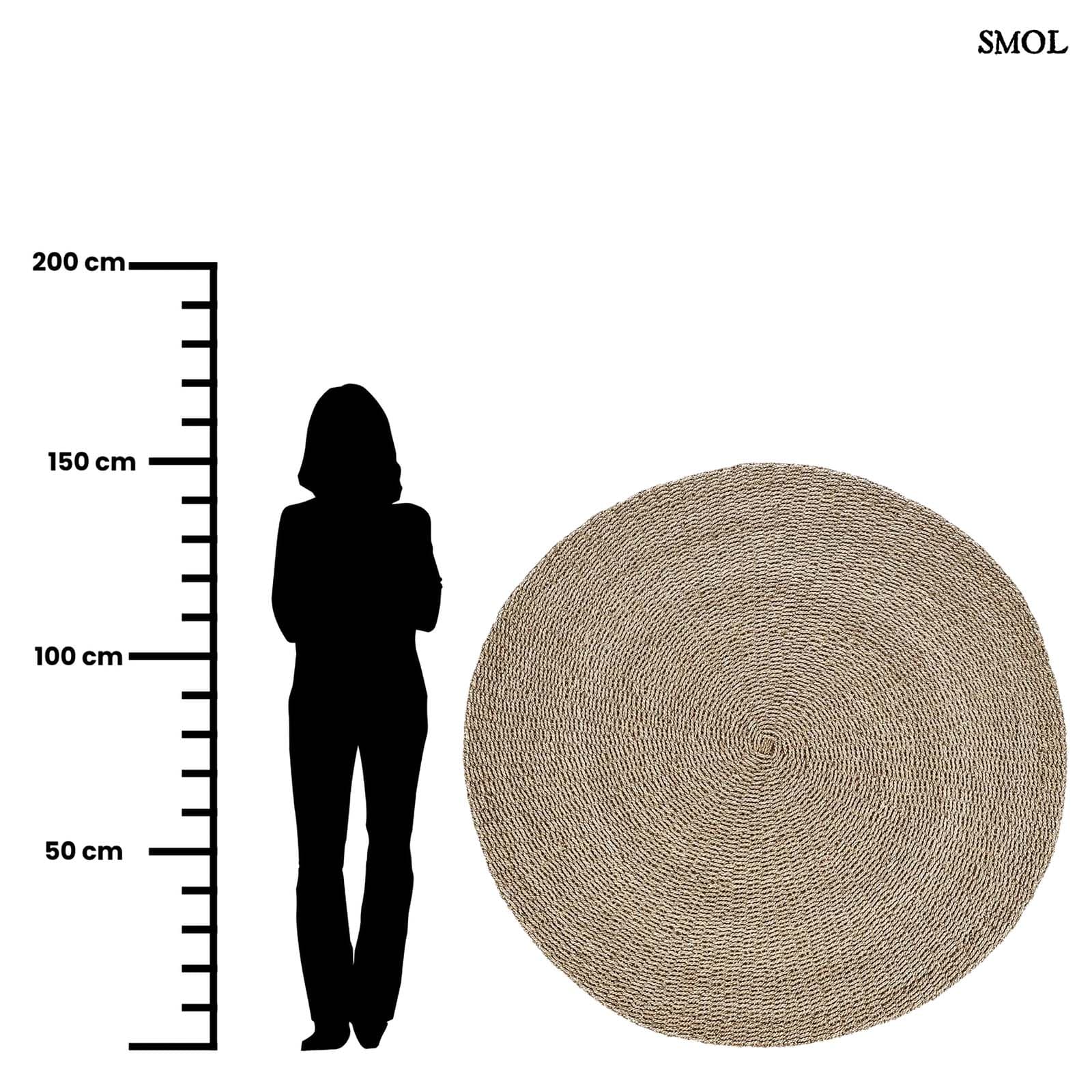 SIZALI, természetes szizál szőnyeg, ⌀150 cm - smol.hu