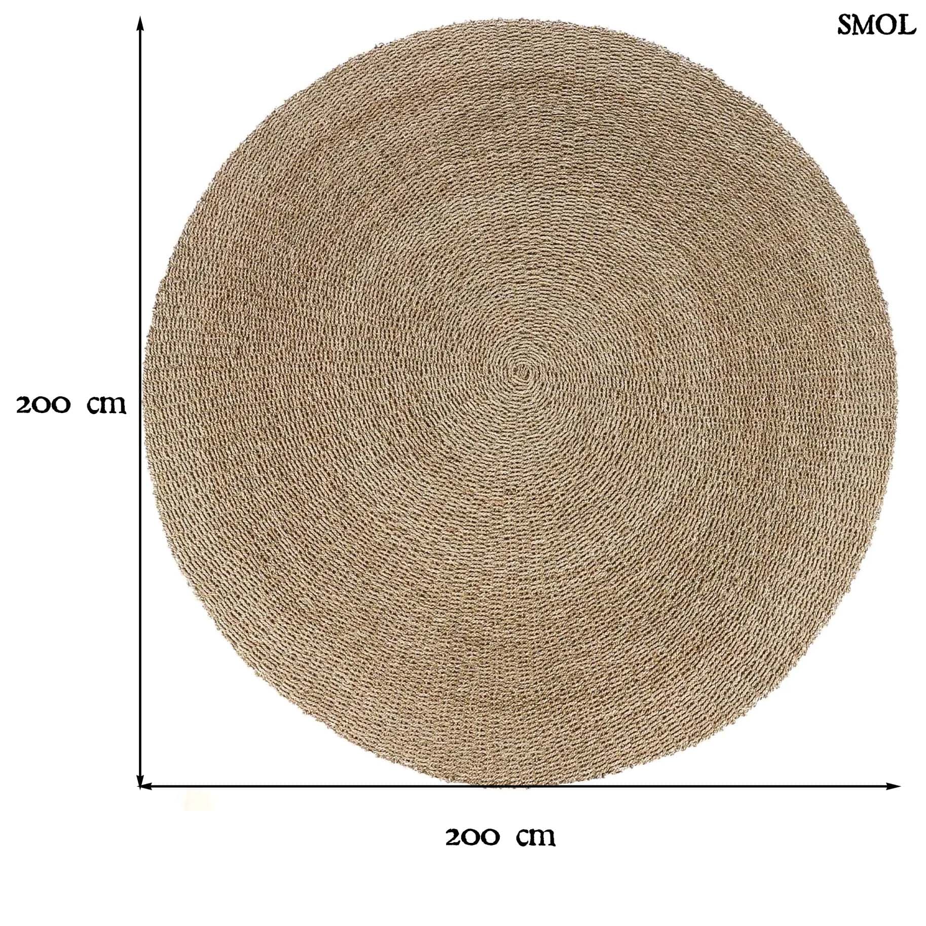 SIZALI, természetes szizál szőnyeg, ⌀200 cm - smol.hu