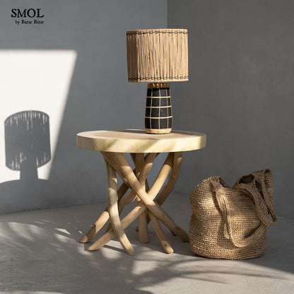 smol.hu-SKIATHOS, fekete asztali lámpa, 51 cm asztalon, táskával