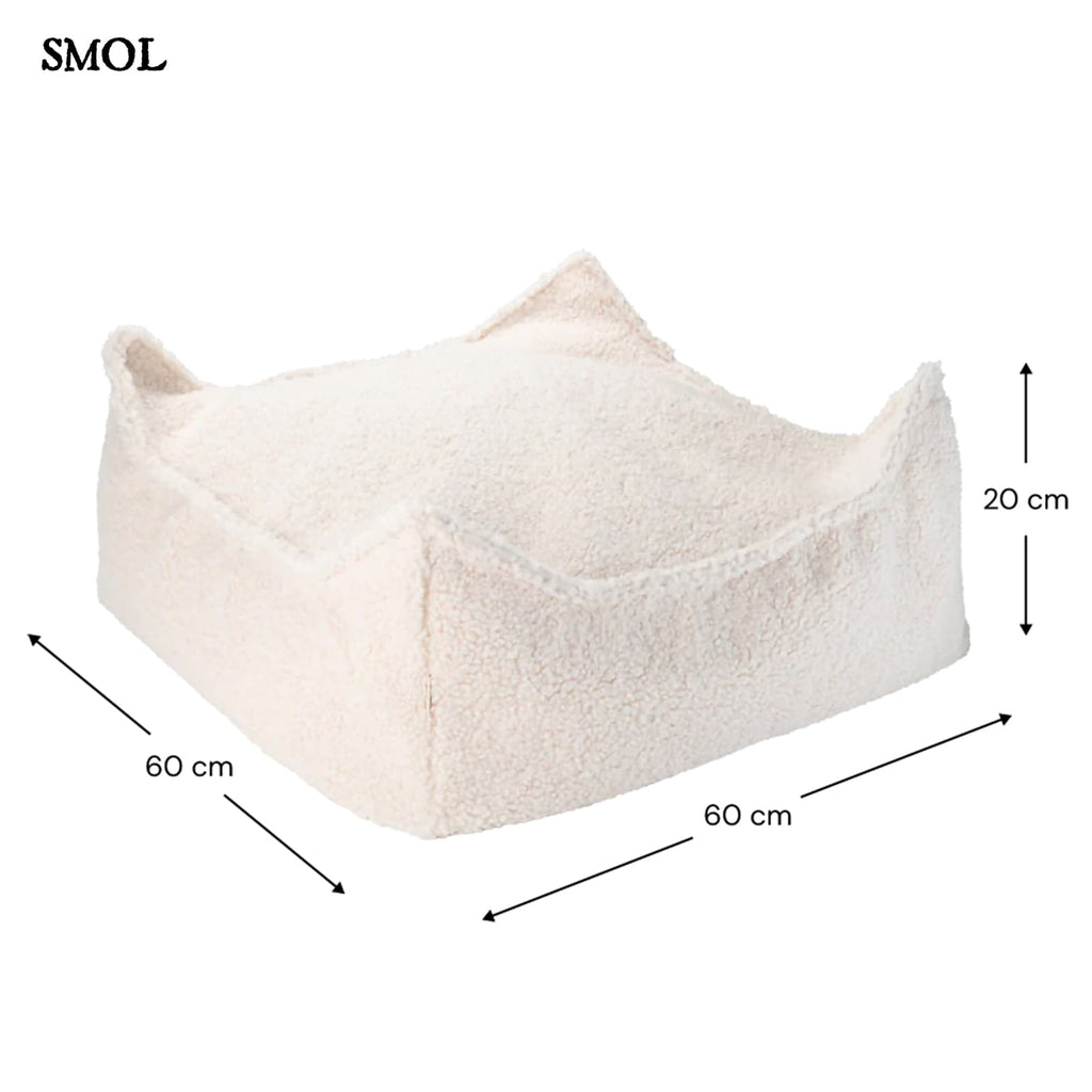 CREAM WHITE, gyerek puff, 60x60x20 - smol.hu