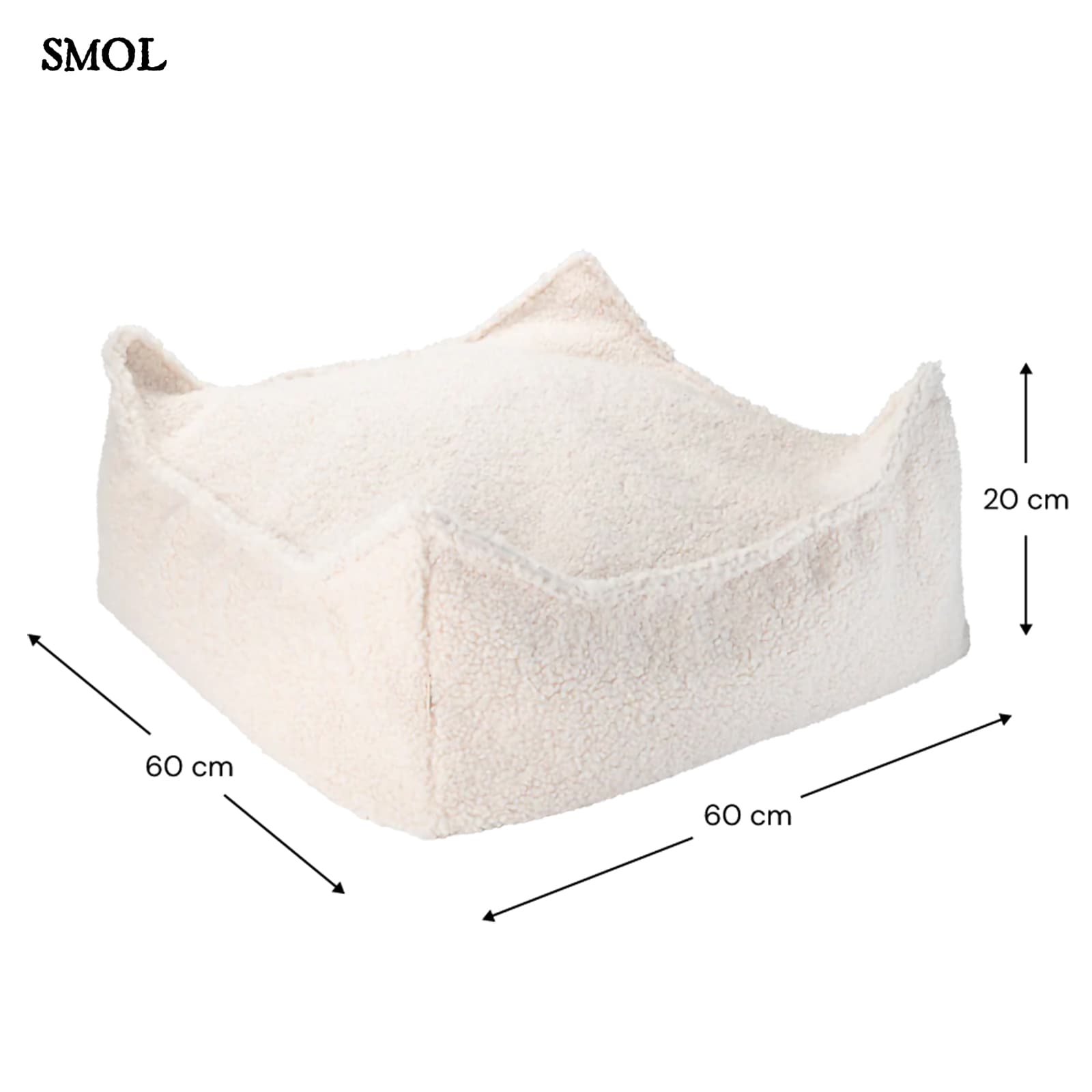 CREAM WHITE, gyerek puff, 60x60x20 - smol.hu