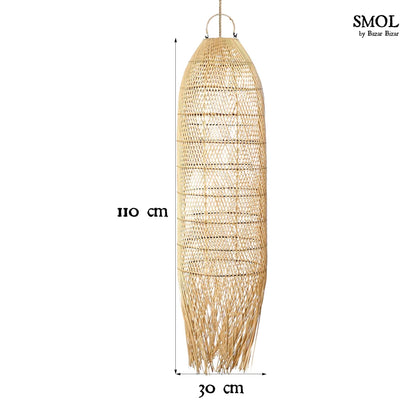smol.hu-SQUID, rattan függőlámpa, 110 cm méretekkel