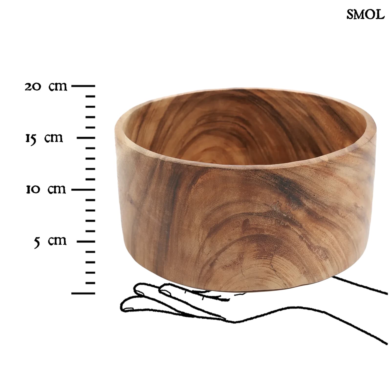 SUAR, kerek, fa salátástál, ⌀25 cm - smol.hu - méretarányosan
