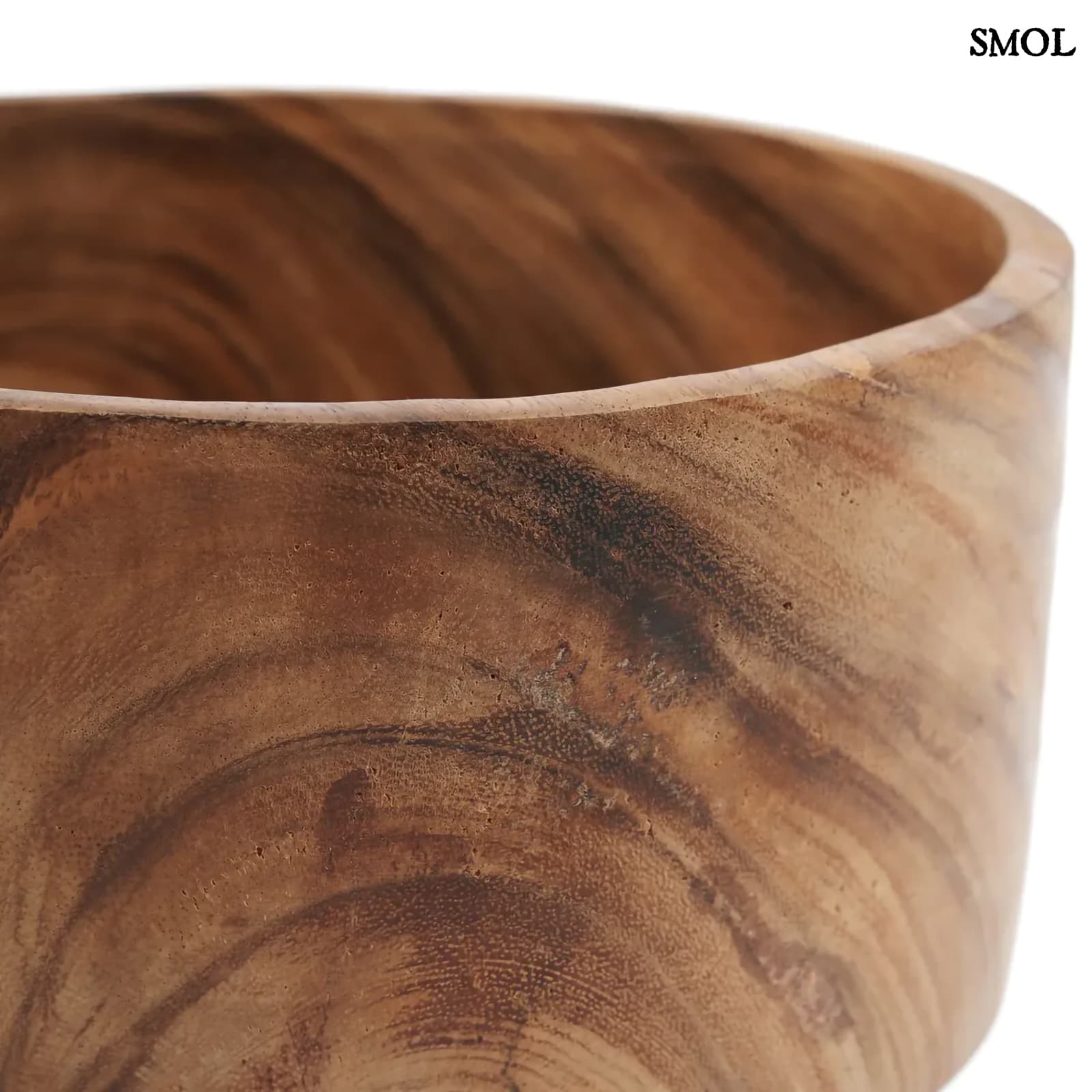SUAR, kerek, fa salátástál, ⌀25 cm - smol.hu - fa erezete közelről
