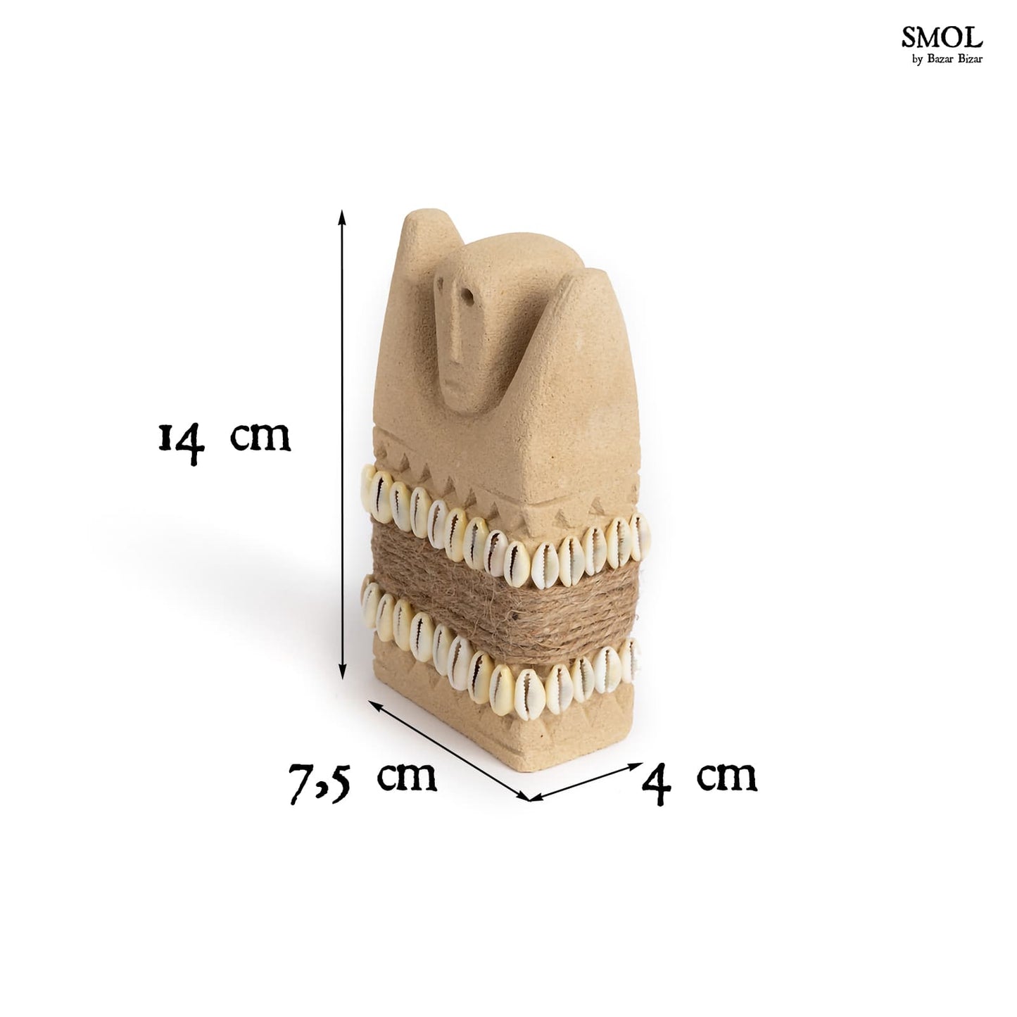 smol.hu -SUDIR, kőszobor kagylókkal, 14 cm méretekkel