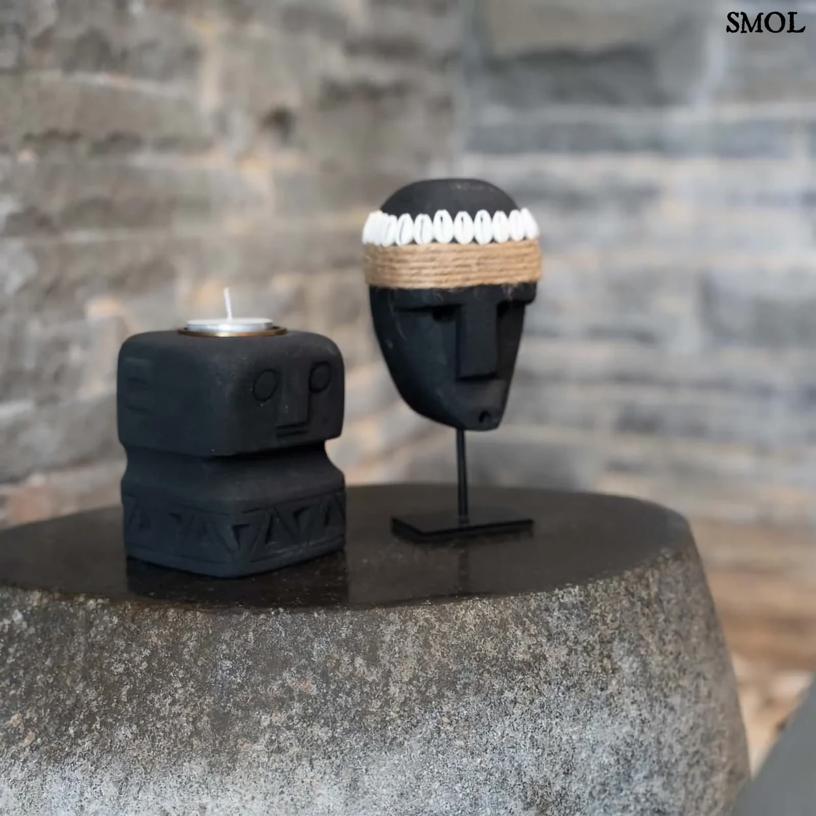 SUMBA26, kő teamécsestartó, 10 cm - smol.hu
