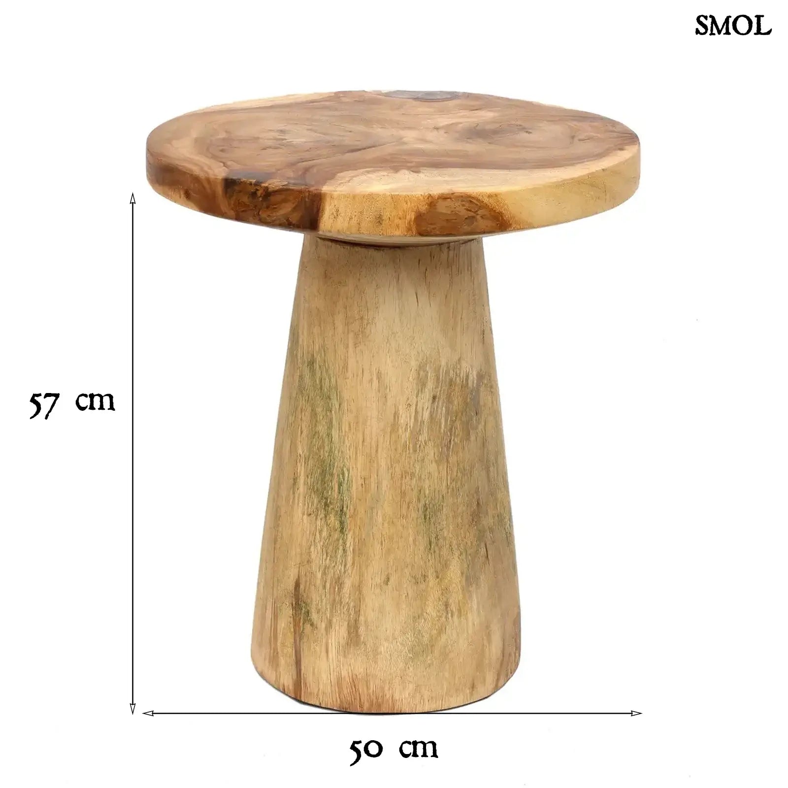 Suarfa Kisasztal, Natúr | CONIC | SMOL - méretekkel