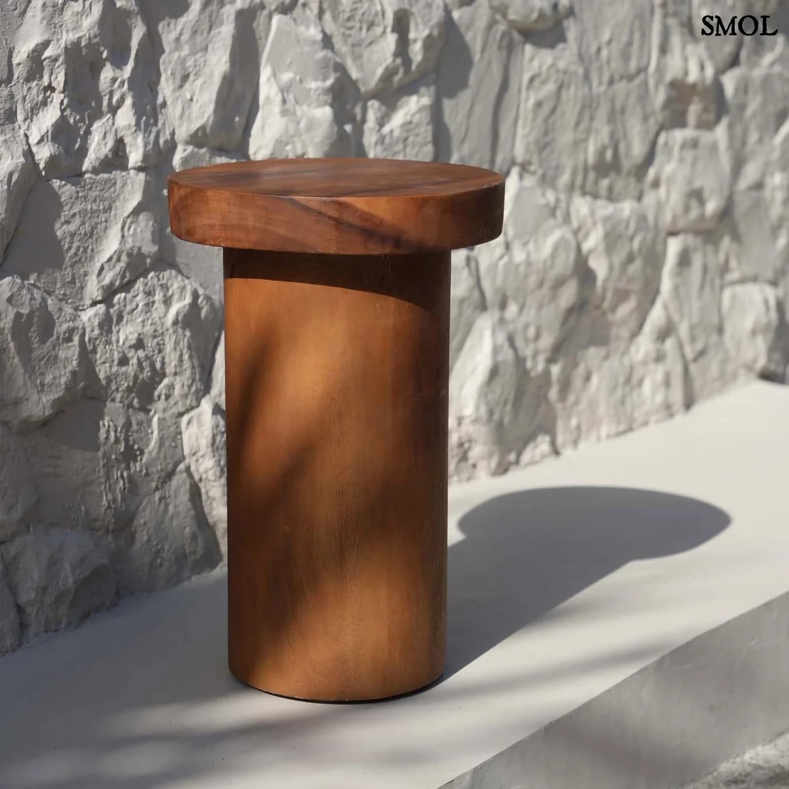 Suarfa Kisasztal Tömör Fából, 45 cm | INTI | SMOL - fehér fallal