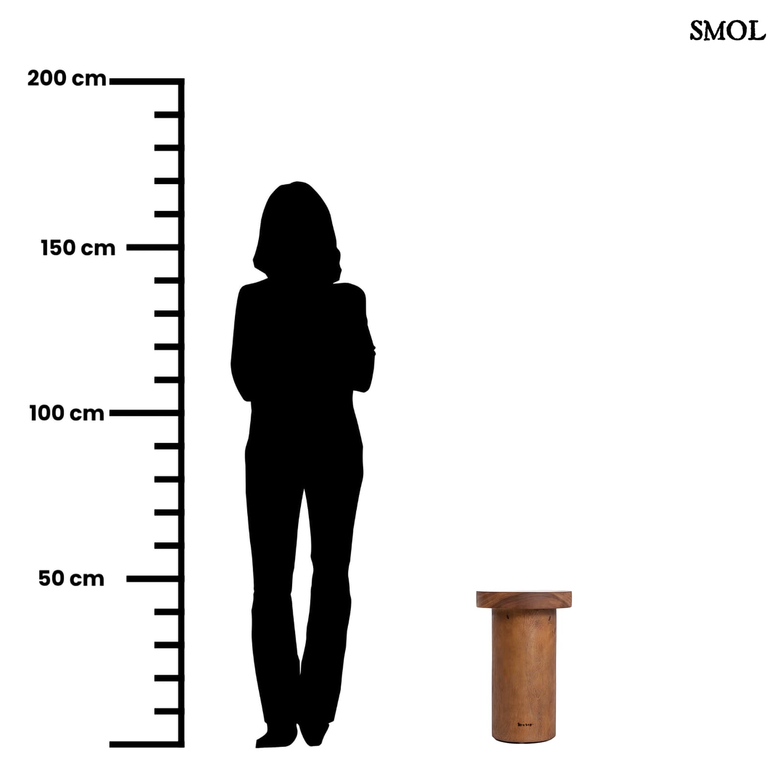 Suarfa Kisasztal Tömör Fából, 45 cm | INTI | SMOL - méretarányosan