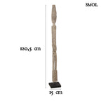 Szobor tartón - nagyméretű, fa, 120,5cm | KALI - smol.hu - méretekkel