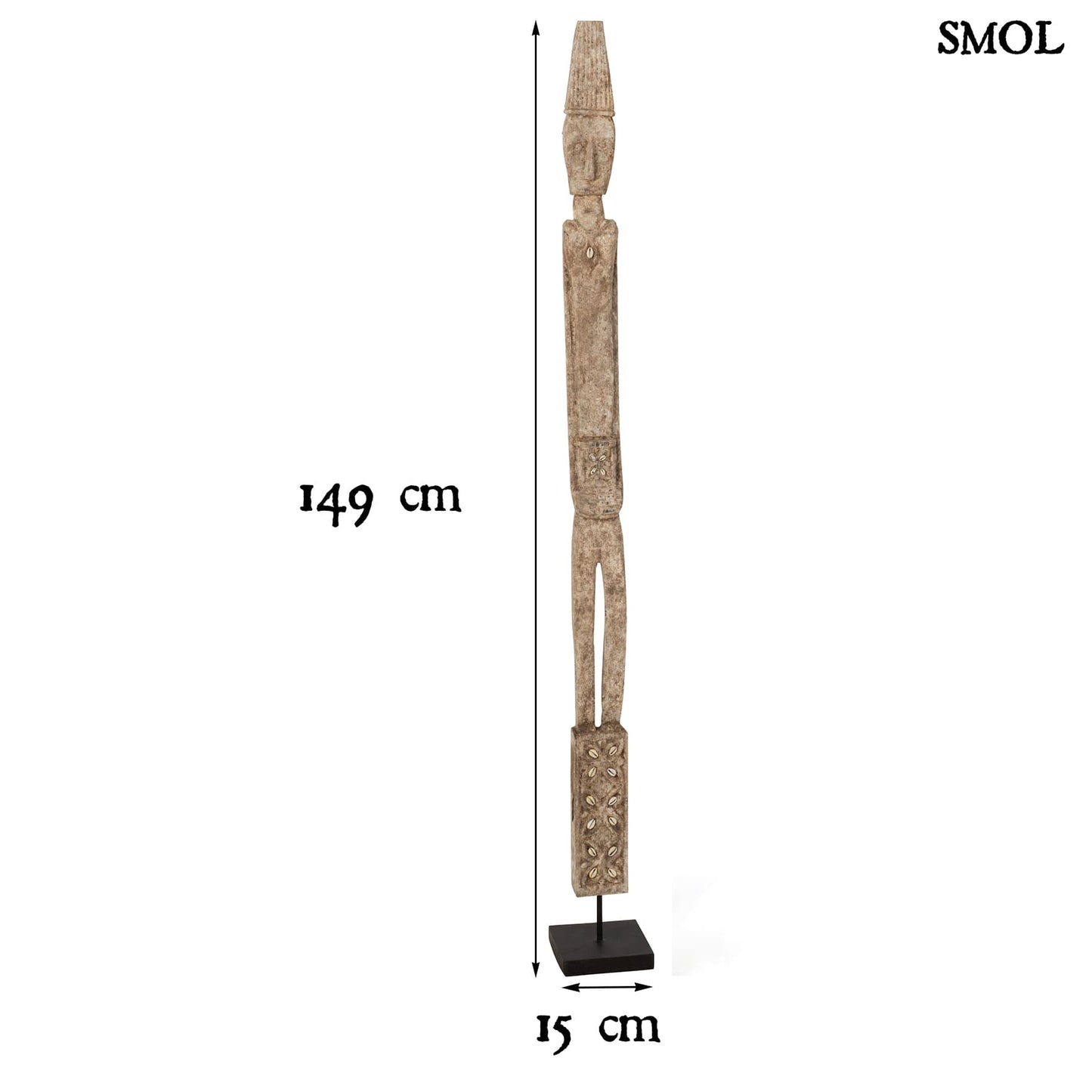 Szobor tartón - nagyméretű, fa , 149cm | CORY -smol.hu - méretekkel