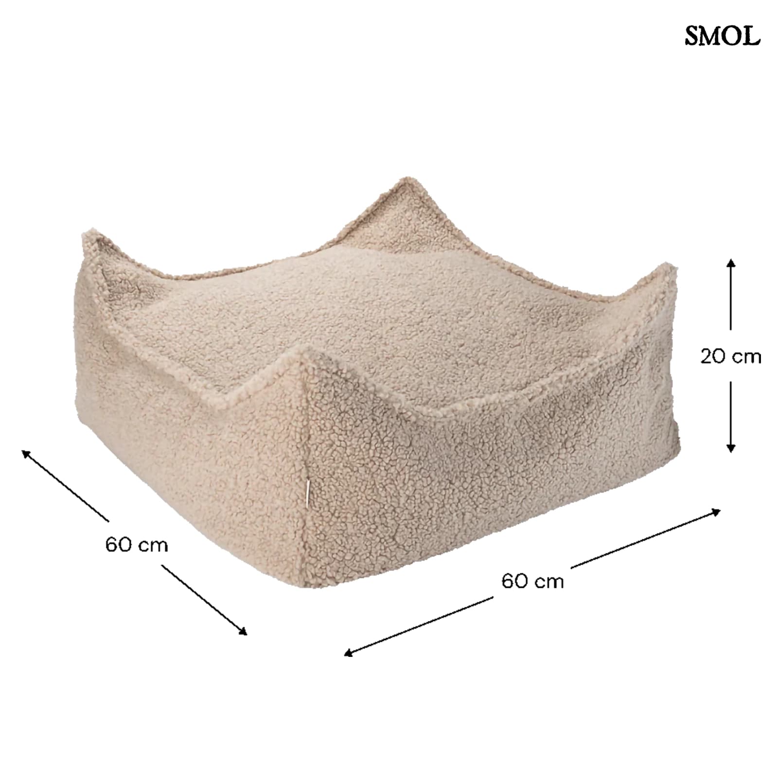 Szögletes Gyerek Babzsákfotel és Puff Szett | BISCUIT | SMOL - puff méretekkel