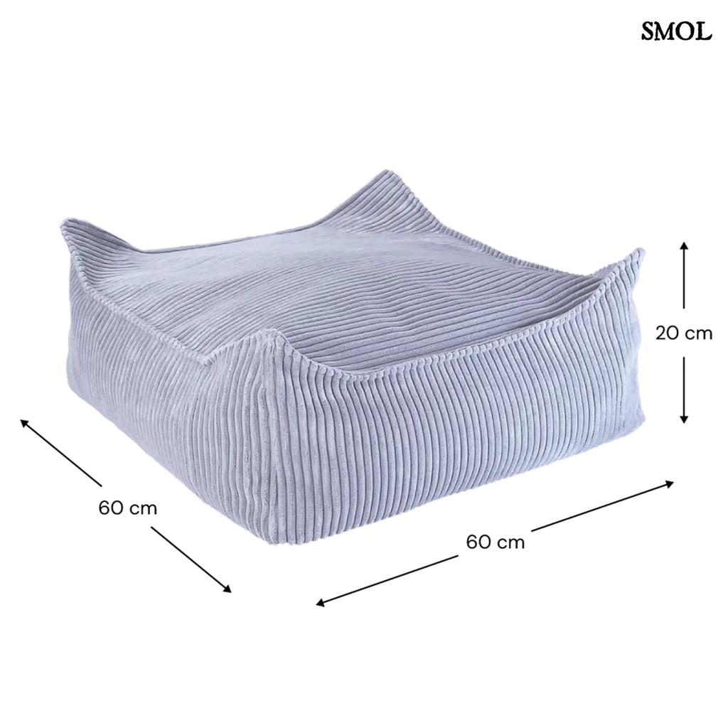 Szögletes Gyerek Babzsákfotel és Puff Szett | BLUEBERRY | SMOL - puff méretekkel