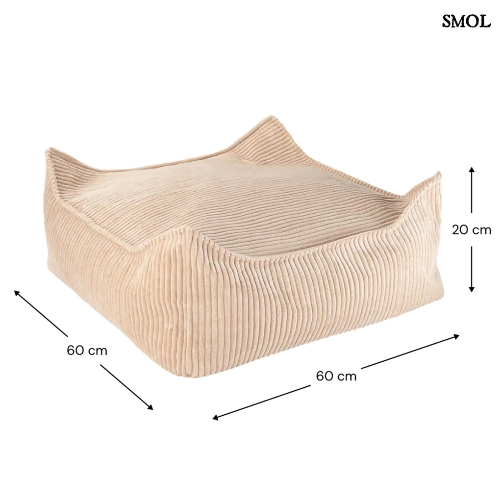 Szögletes Gyerek Babzsákfotel és Puff Szett | BROWN SUGAR | SMOL - puff méretekkel
