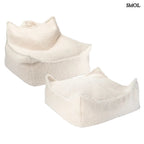 Szögletes Gyerek Babzsákfotel és Puff Szett | CREAM WHITE | SMOL - fehér háttérrel