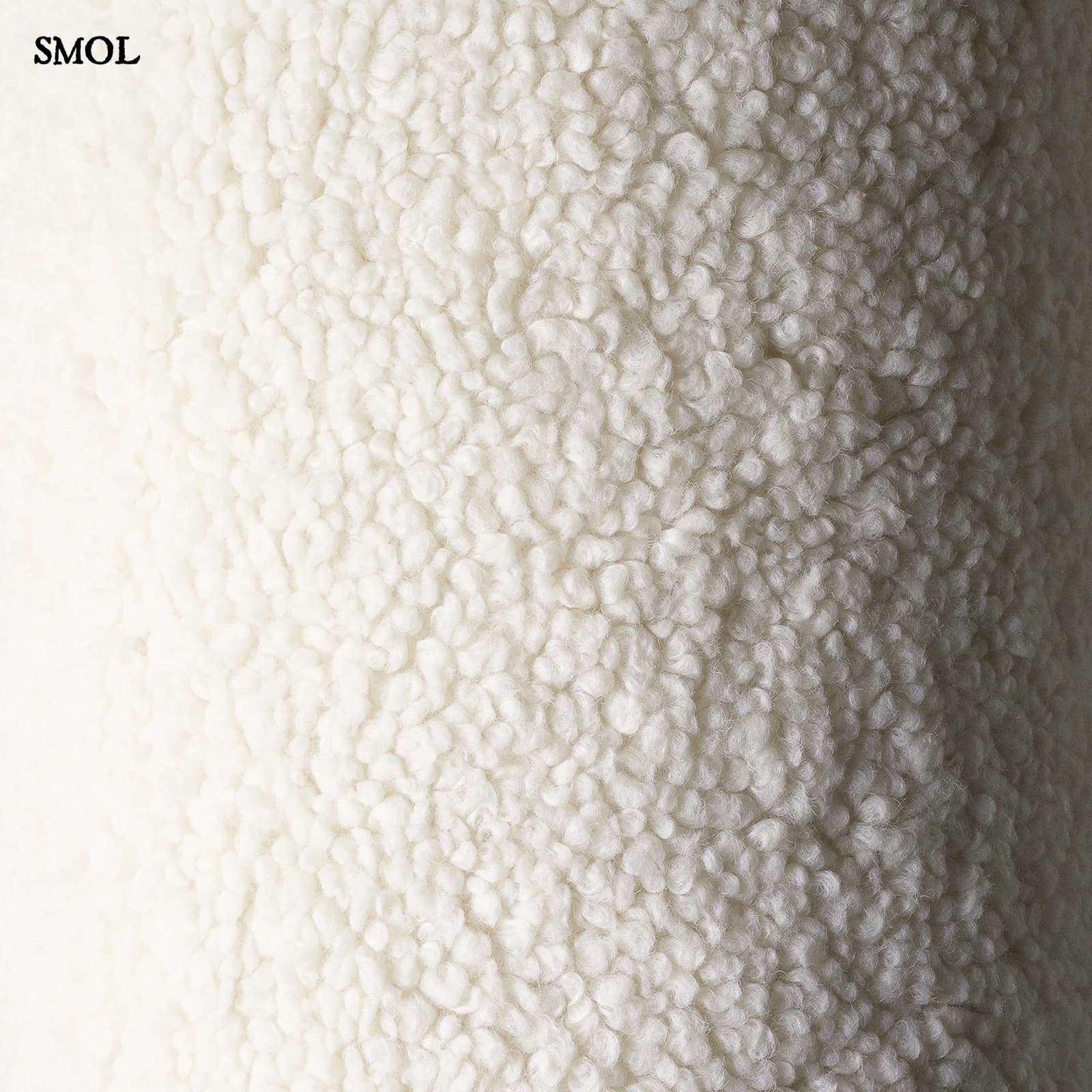 Szögletes Gyerek Babzsákfotel és Puff Szett | CREAM WHITE | SMOL - teddy anyag nagyítva