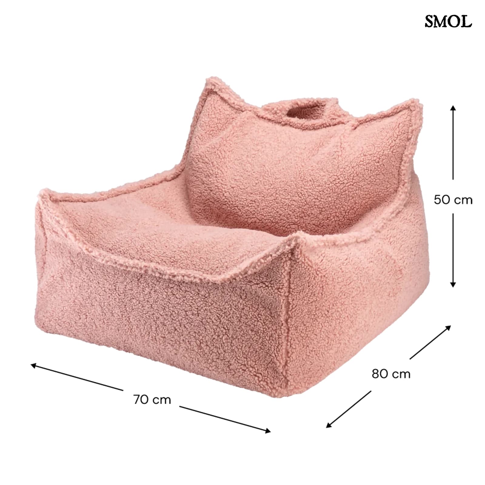 Szögletes Gyerek Babzsákfotel és Puff Szett | GUAVA | SMOL - babzsákfotel méretekkel