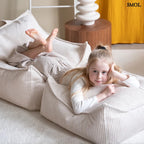 Szögletes Gyerek Babzsákfotel és Puff Szett | MARSHMALLOW | SMOL - hasaló gyerekkel