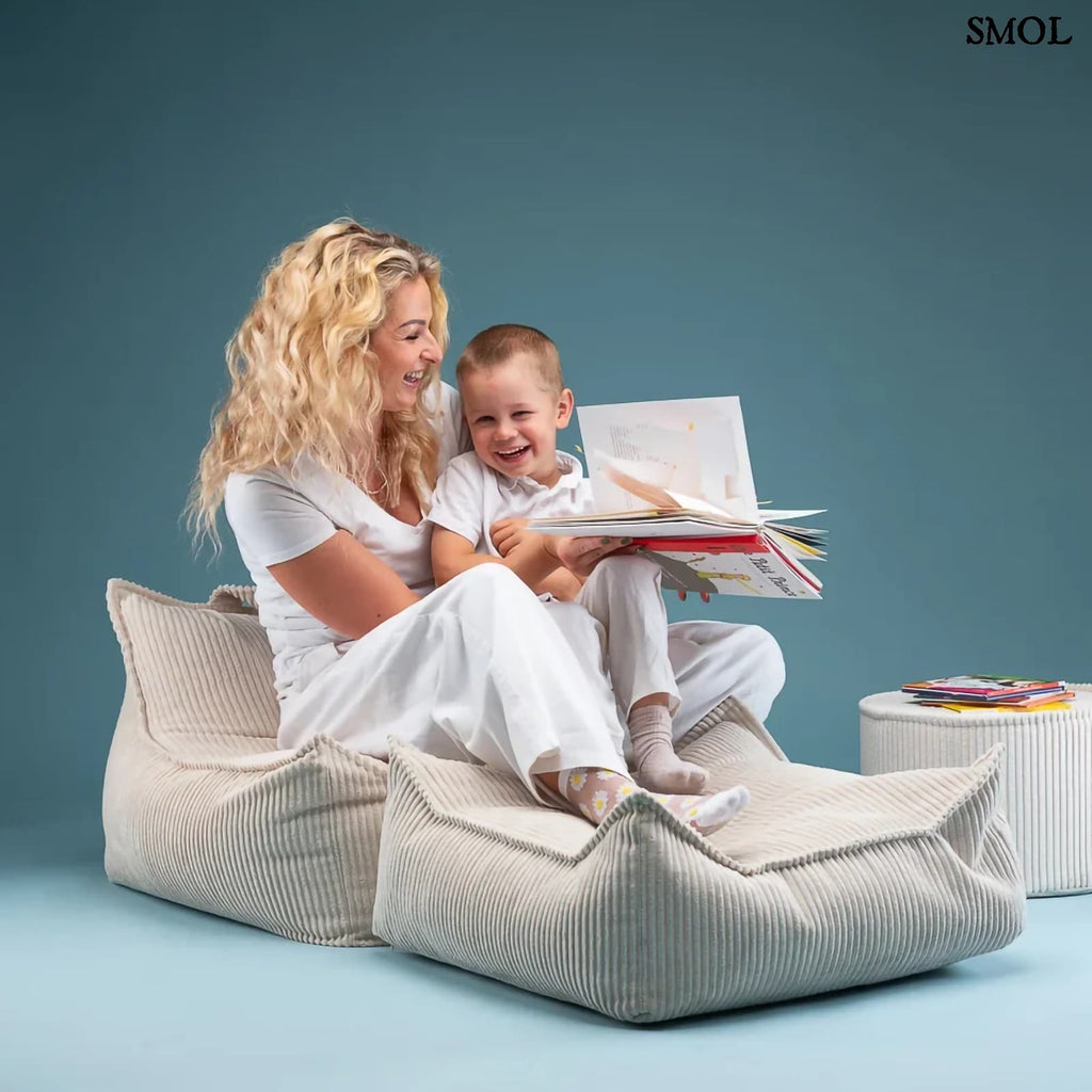 Szögletes Gyerek Babzsákfotel és Puff Szett | MARSHMALLOW | SMOL - anya gyerekével